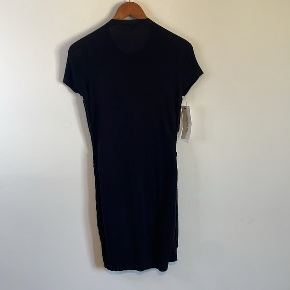 Mod Patterned Dress Carven Knee Small Black Rope Shift Mini Real Real Little LBD - Picture 9 of 16